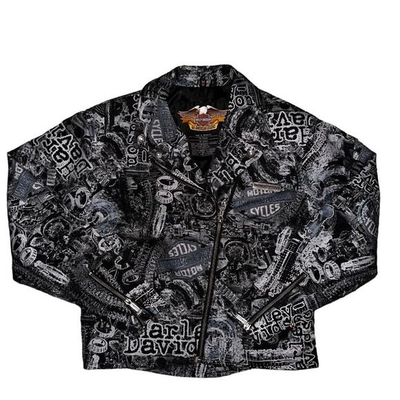 Harley-Davidson Graphic Print Women’s Bikers‎ Jacket Rider Touring Medium - Picture 1 of 9